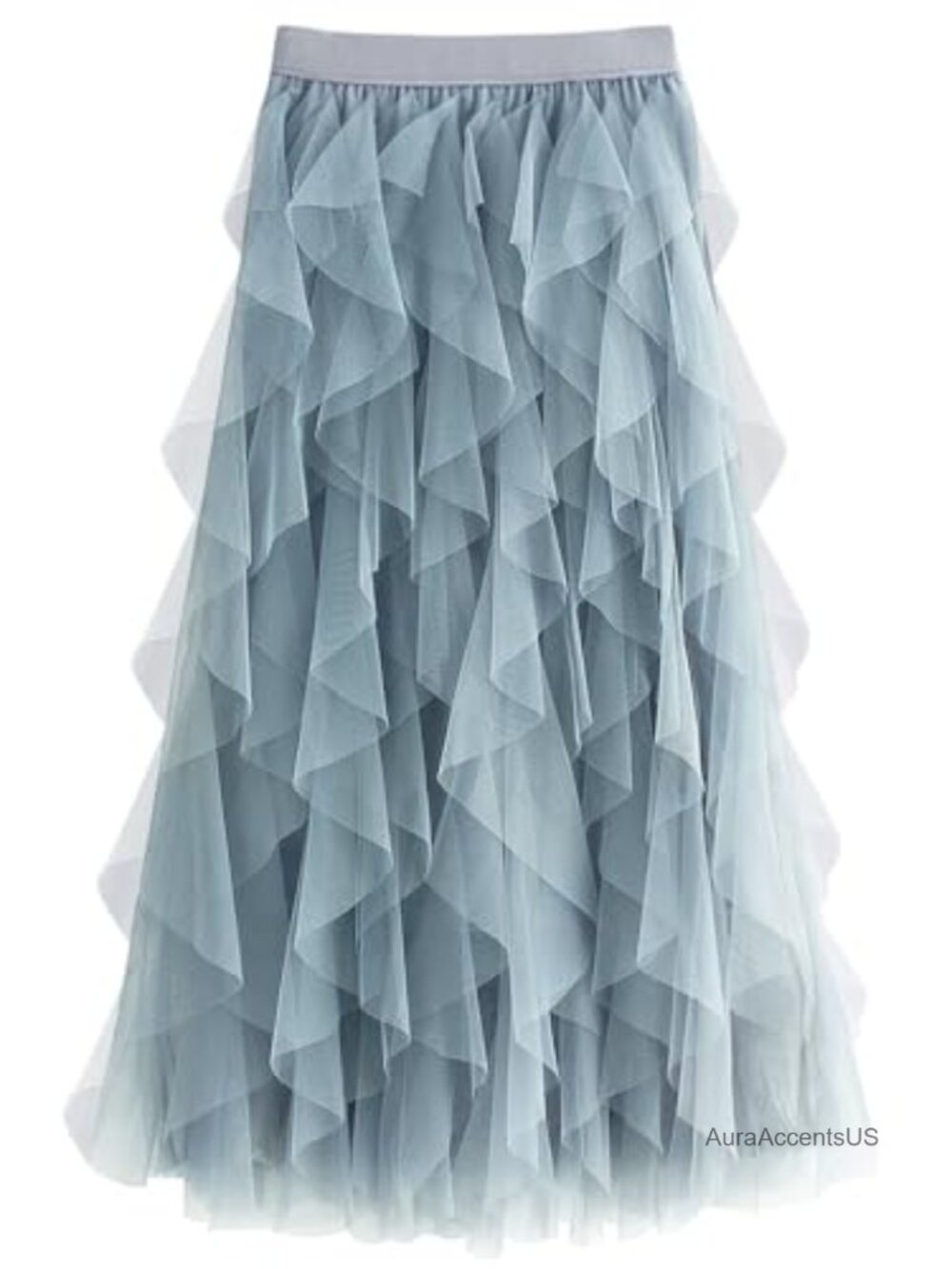 Women's Tulle Skirt Long Maxi Tutu Fairy Tiered A-Line Mesh Elastic Waist